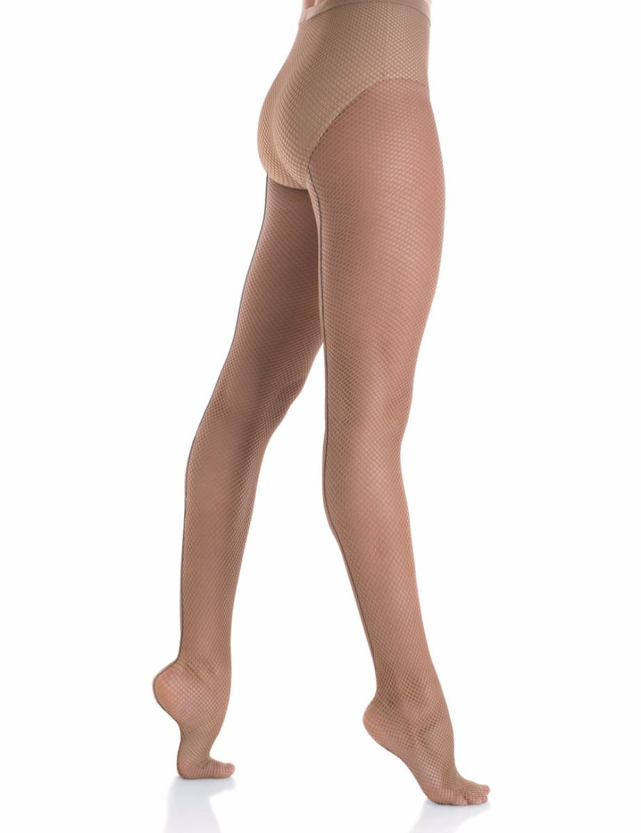 Cabaret Backseam Dance Quality Fishnet Tights 326 - Black + Beige