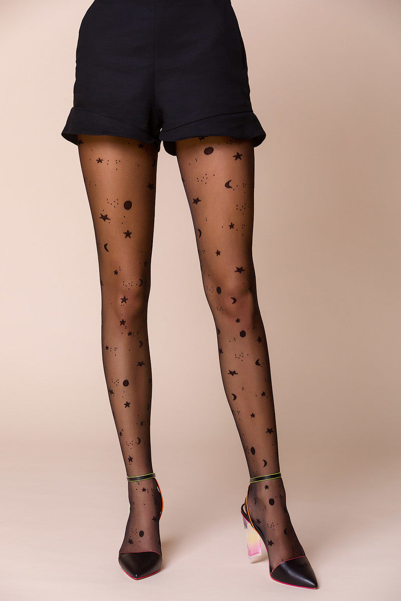 Cosmos Tights in Black - Sheer Space Print Pantyhose - Canada – Gigi's  House Of Frills