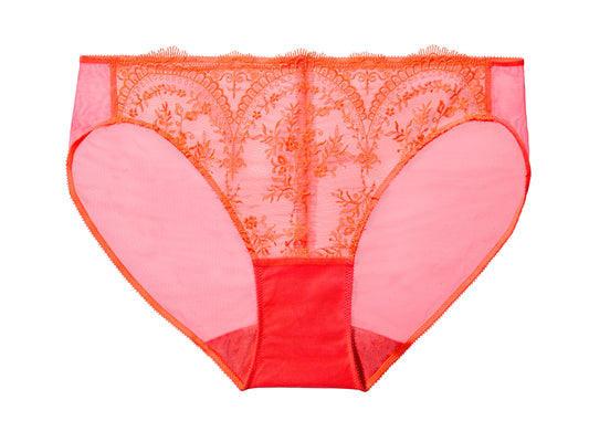 Neon Coral Severine Bikini Brief By Dita Von Teese - size XS