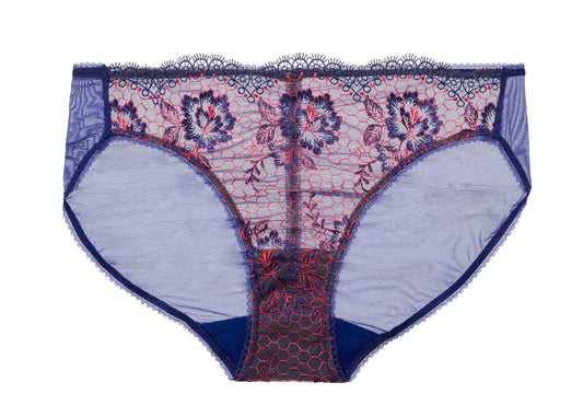Evelina Brief In Cobalt + Coral By Dita Von Teese - XS