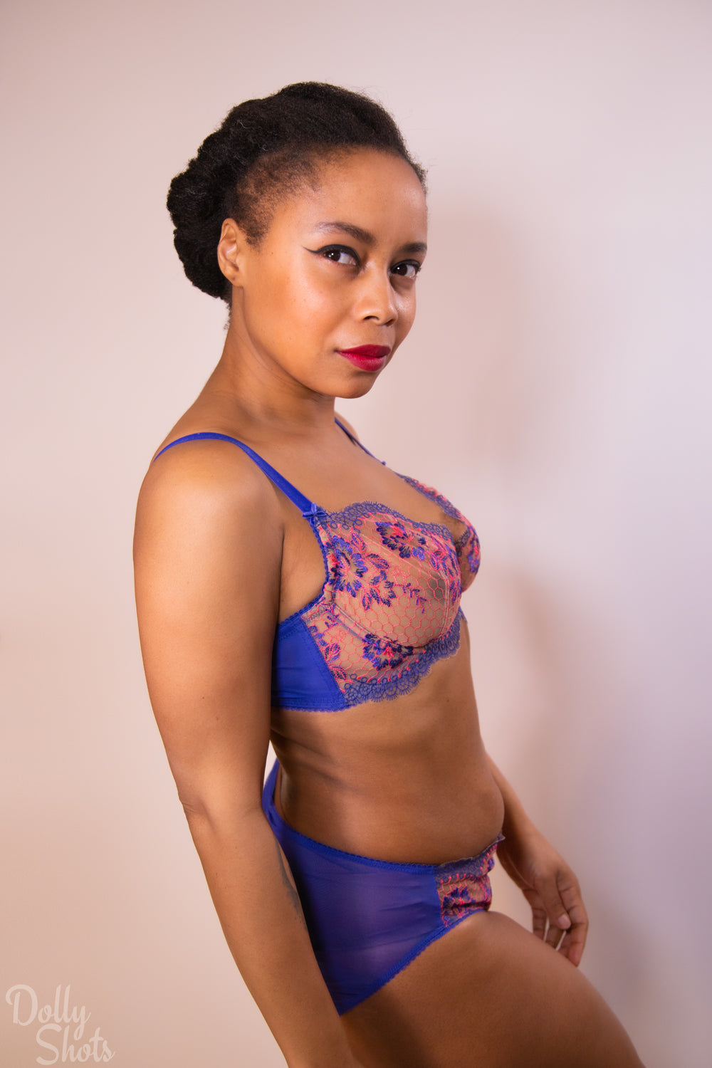 Evelina Brief In Cobalt + Coral By Dita Von Teese - XS