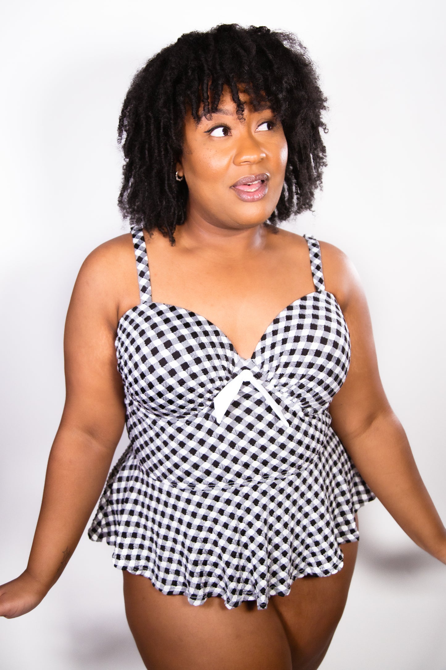 Gingham Tankini By Unique Vintage - sizes 2X & 3X