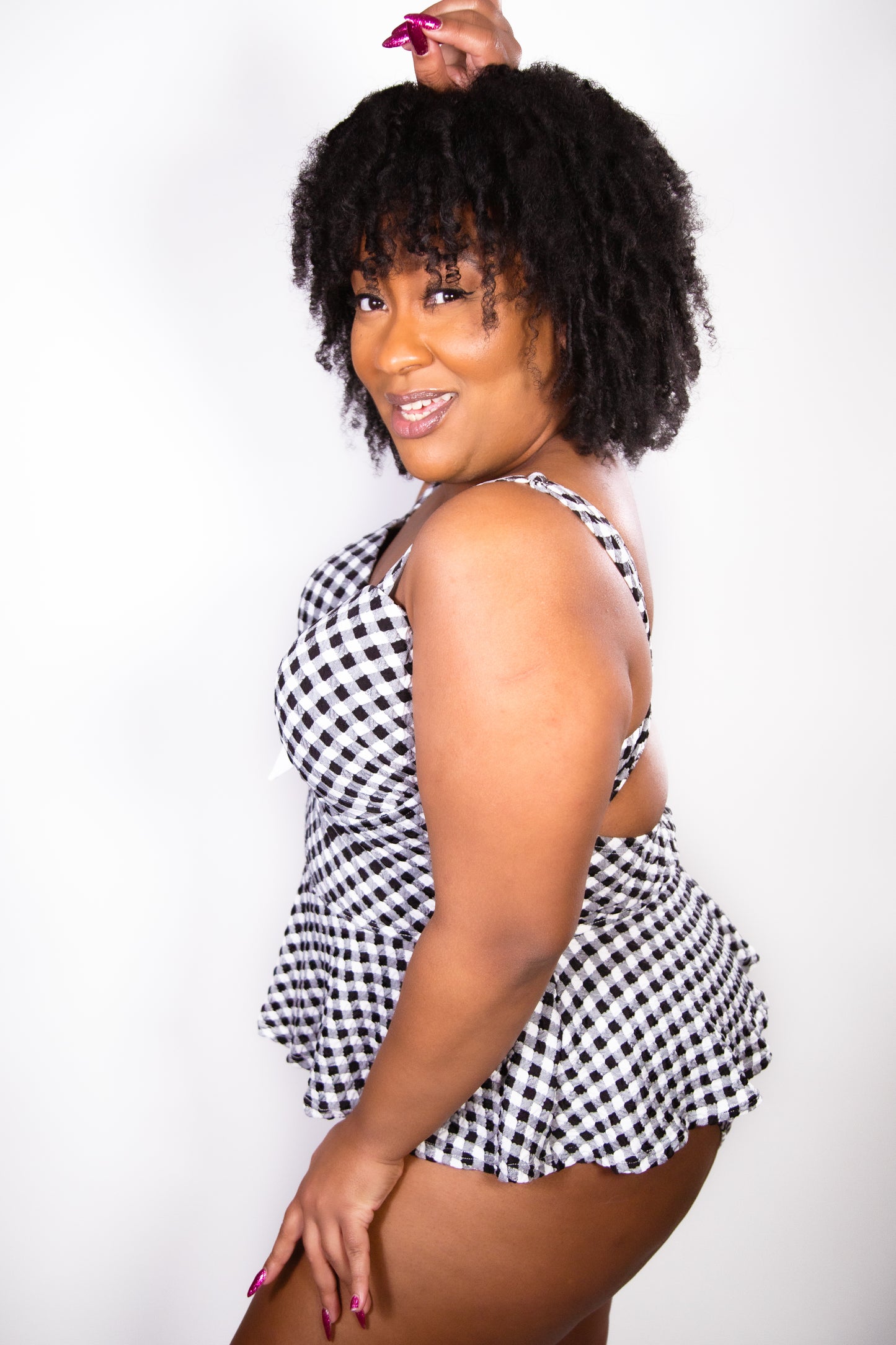 Gingham Tankini By Unique Vintage - sizes 2X & 3X