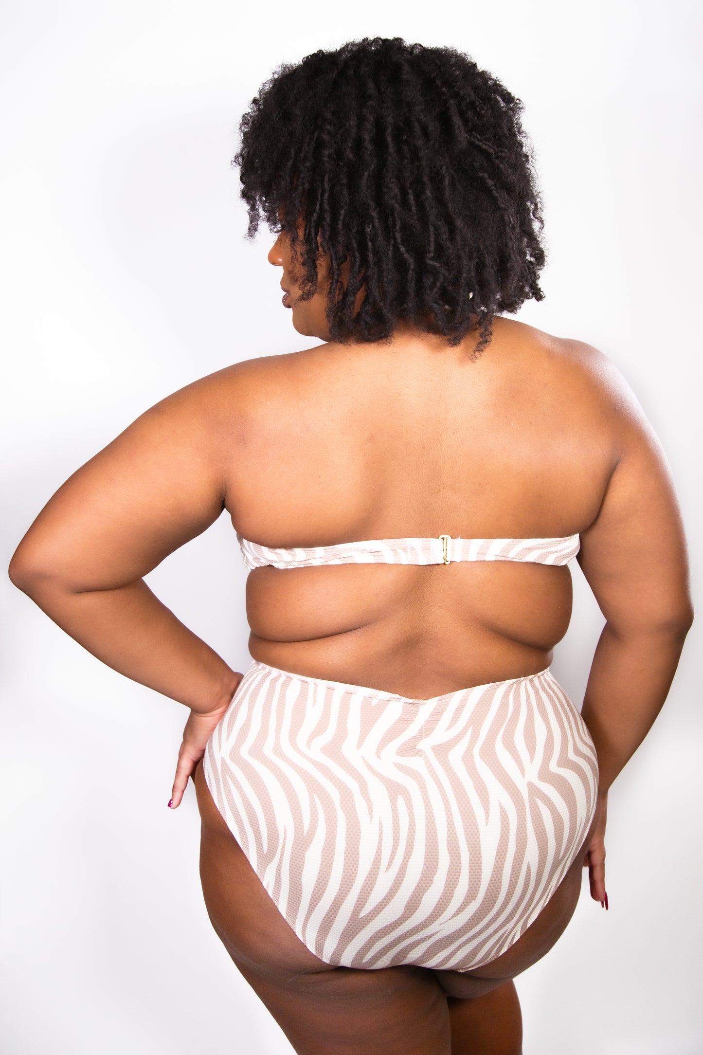 Kingdom + State Zebra Print Halter Monokini - XS-2X