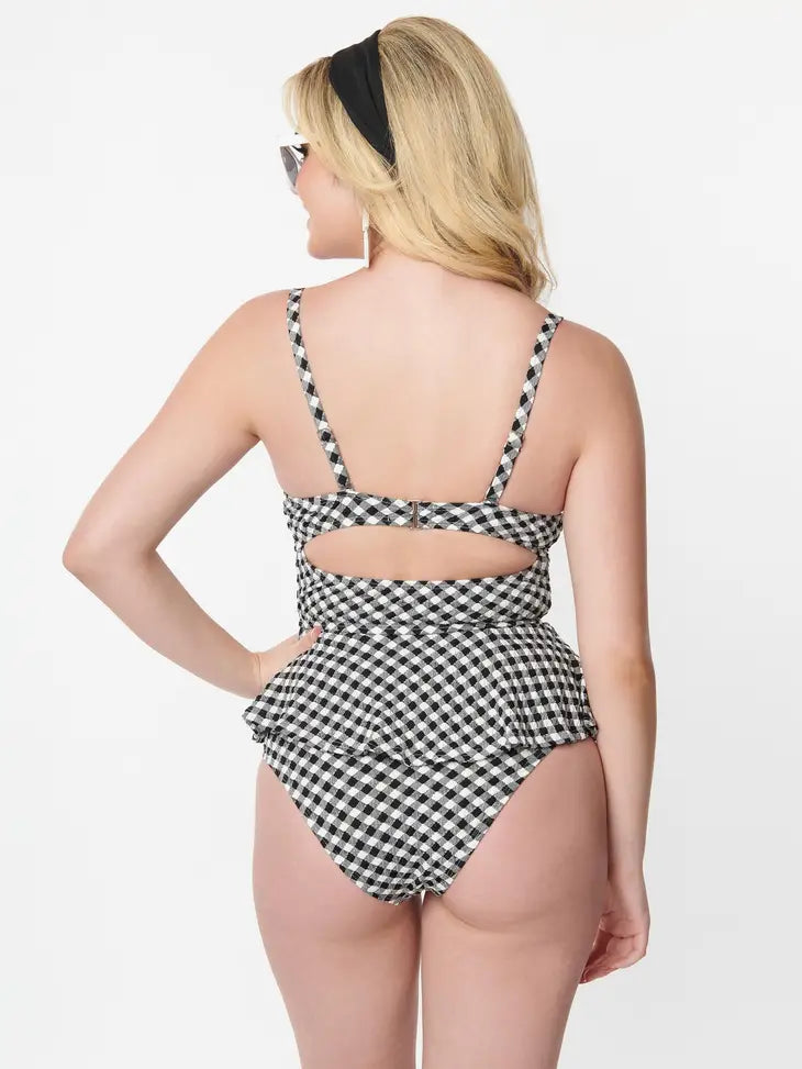 Gingham Tankini By Unique Vintage - sizes 2X & 3X