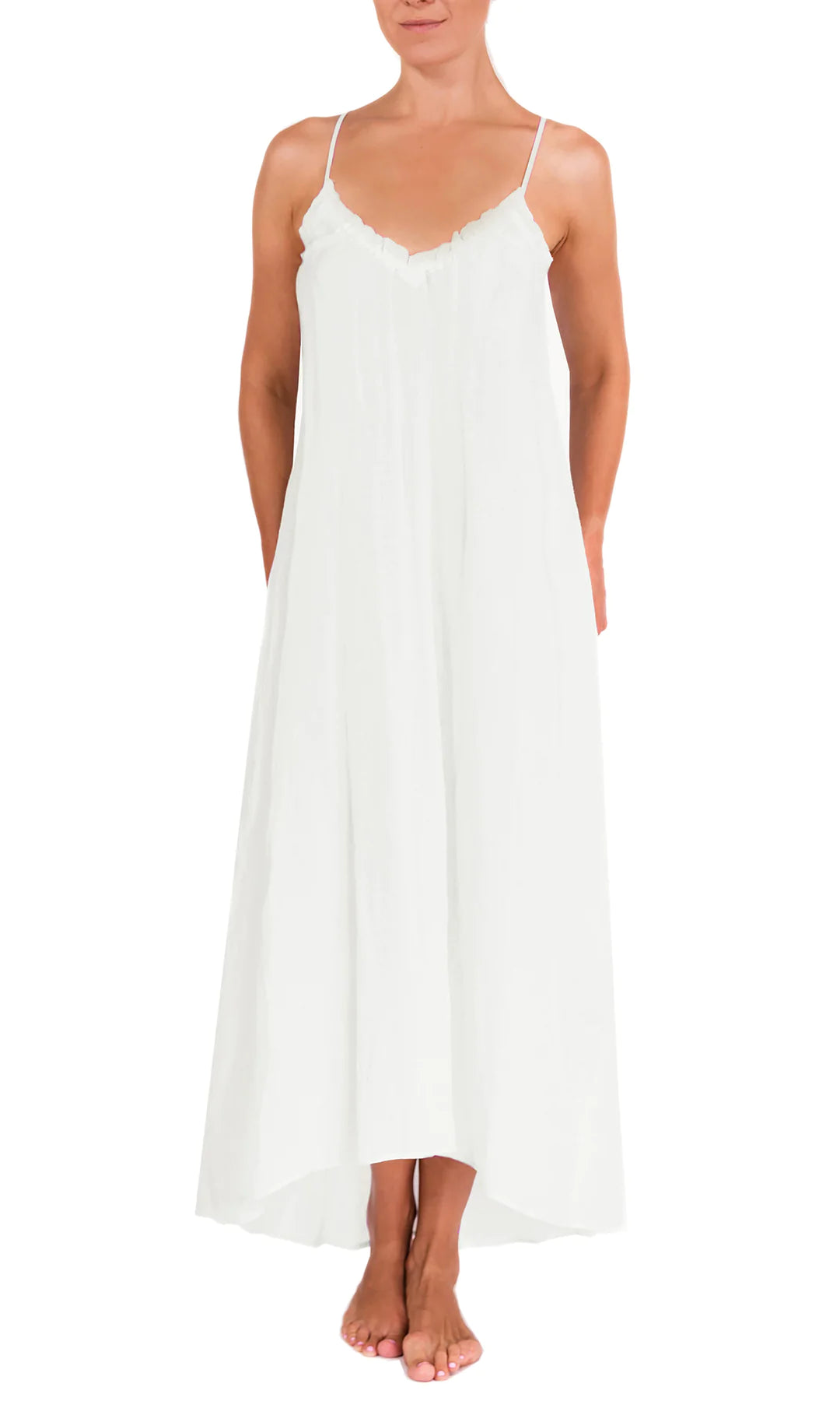 Grace Luxury Cotton White Nightgown - XS + S