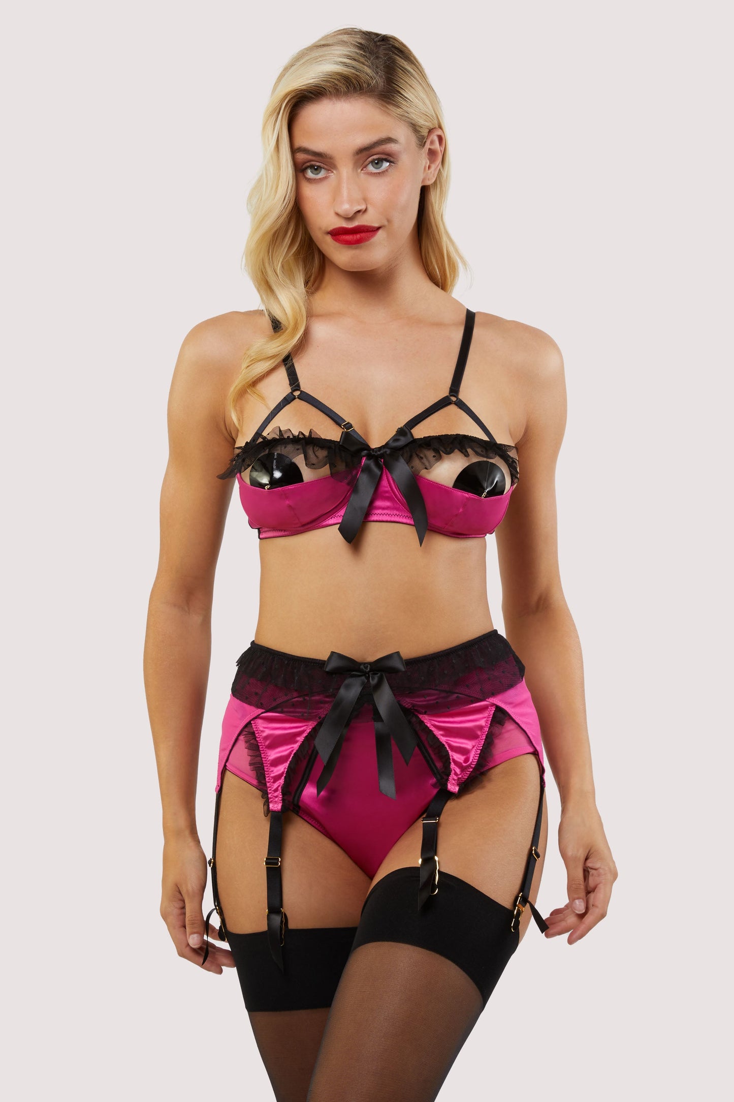 Inga Pink Ruffle Peek-A-Boo Bra - sizes 4-16