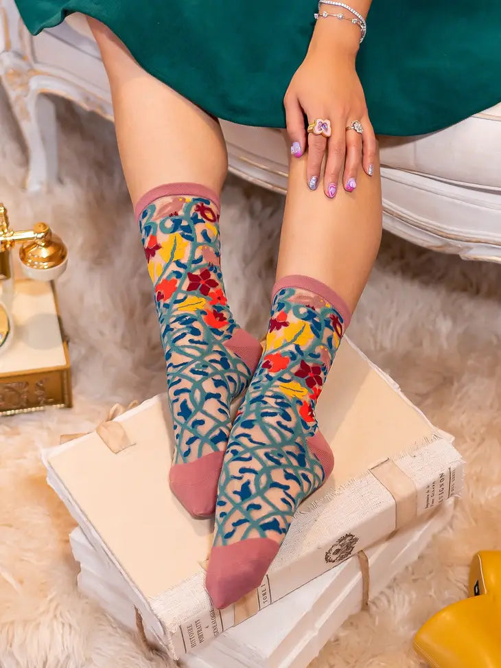 Tapestry Vines Sheer Sock By Sock Candy