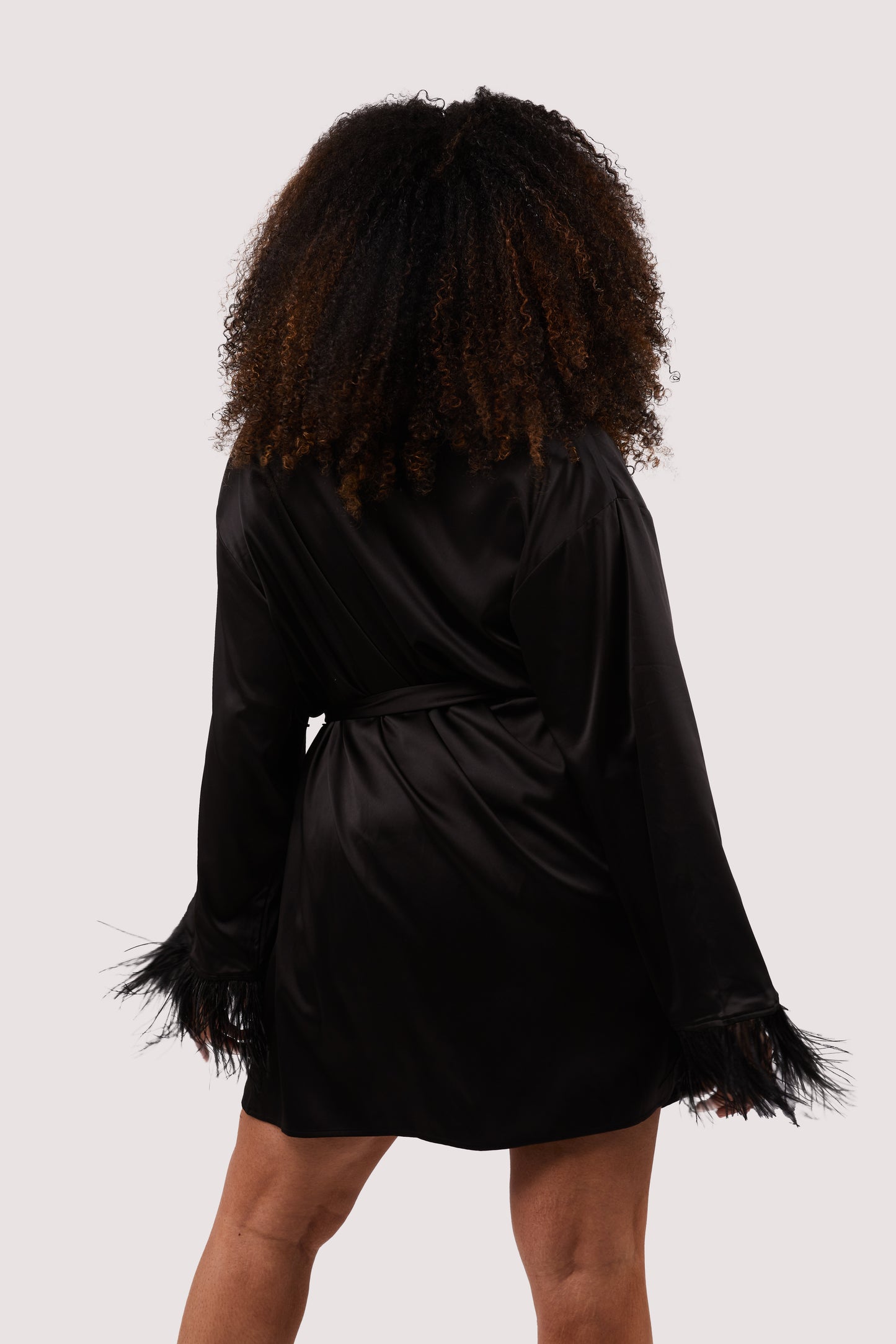 Sirus Black Satin Robe - sizes 6, 18 + 22