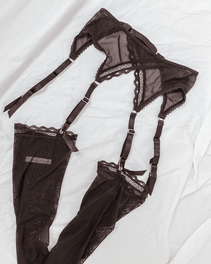 *NEW* Black Mesh Stockings Nouveau - XS-4XL *improved fit*