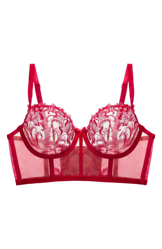 Nocturnelle in Flame Longline Bra By Dita Von Teese - 32DD