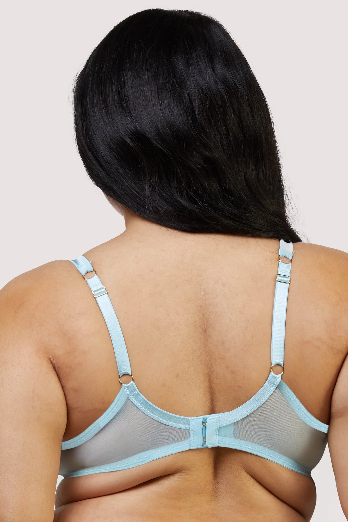 Ayaka Gold On Blue Wave Embroidery Bra - 30-38/A-F (UK sizes)