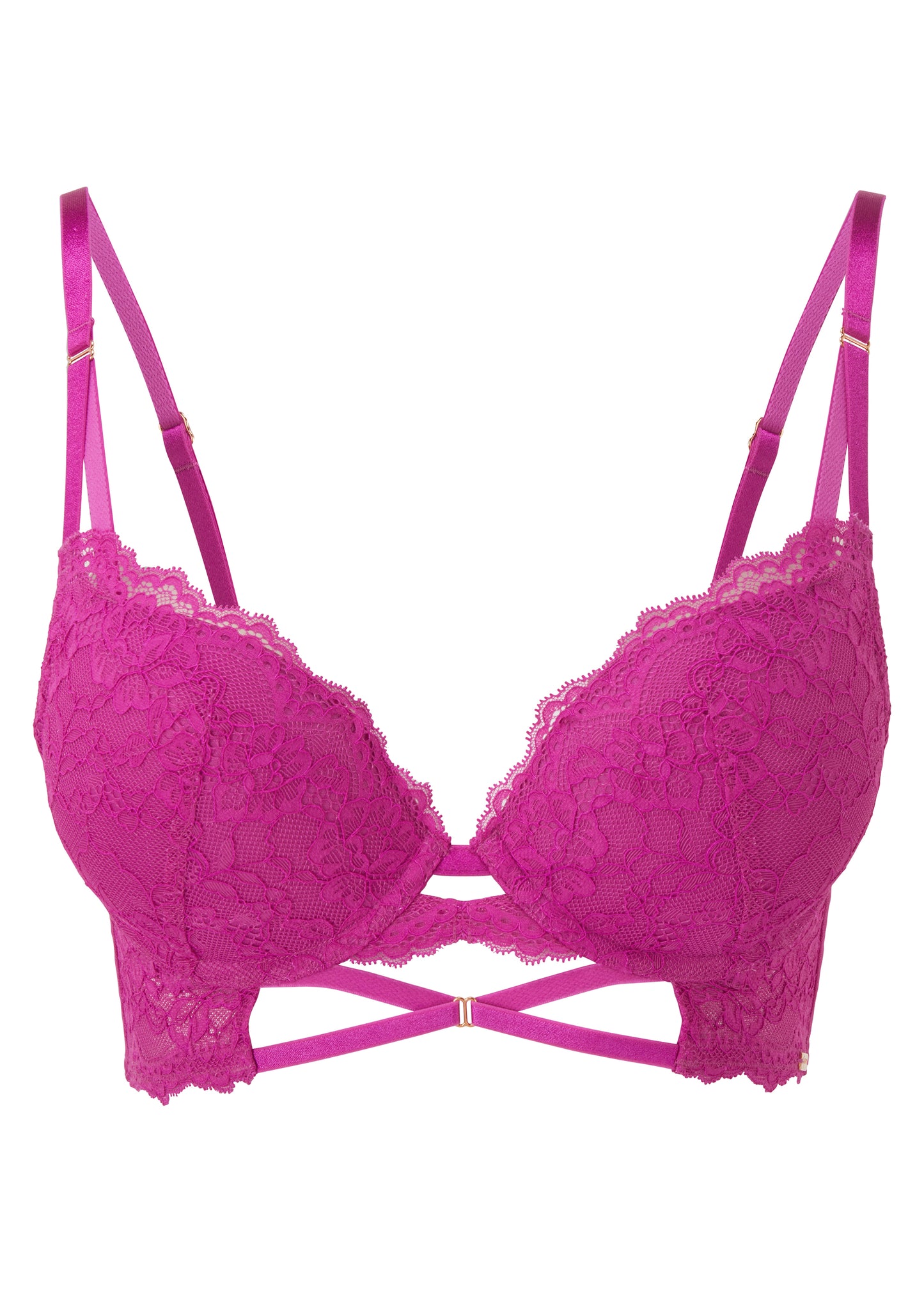 Suspense Fuchsia Lace Longline Bra By Gossard - 30-38 bands A-G cup (UK size)