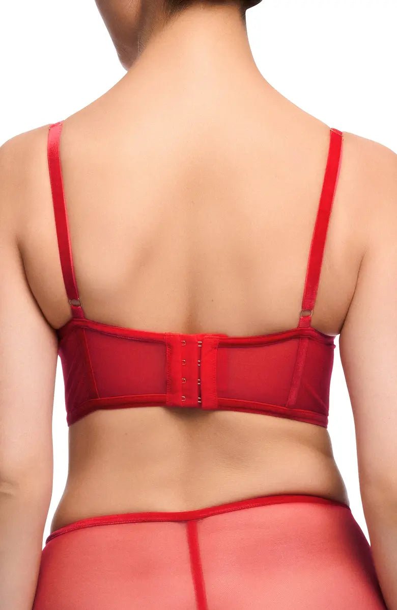 Nocturnelle in Flame Longline Bra By Dita Von Teese - 32DD