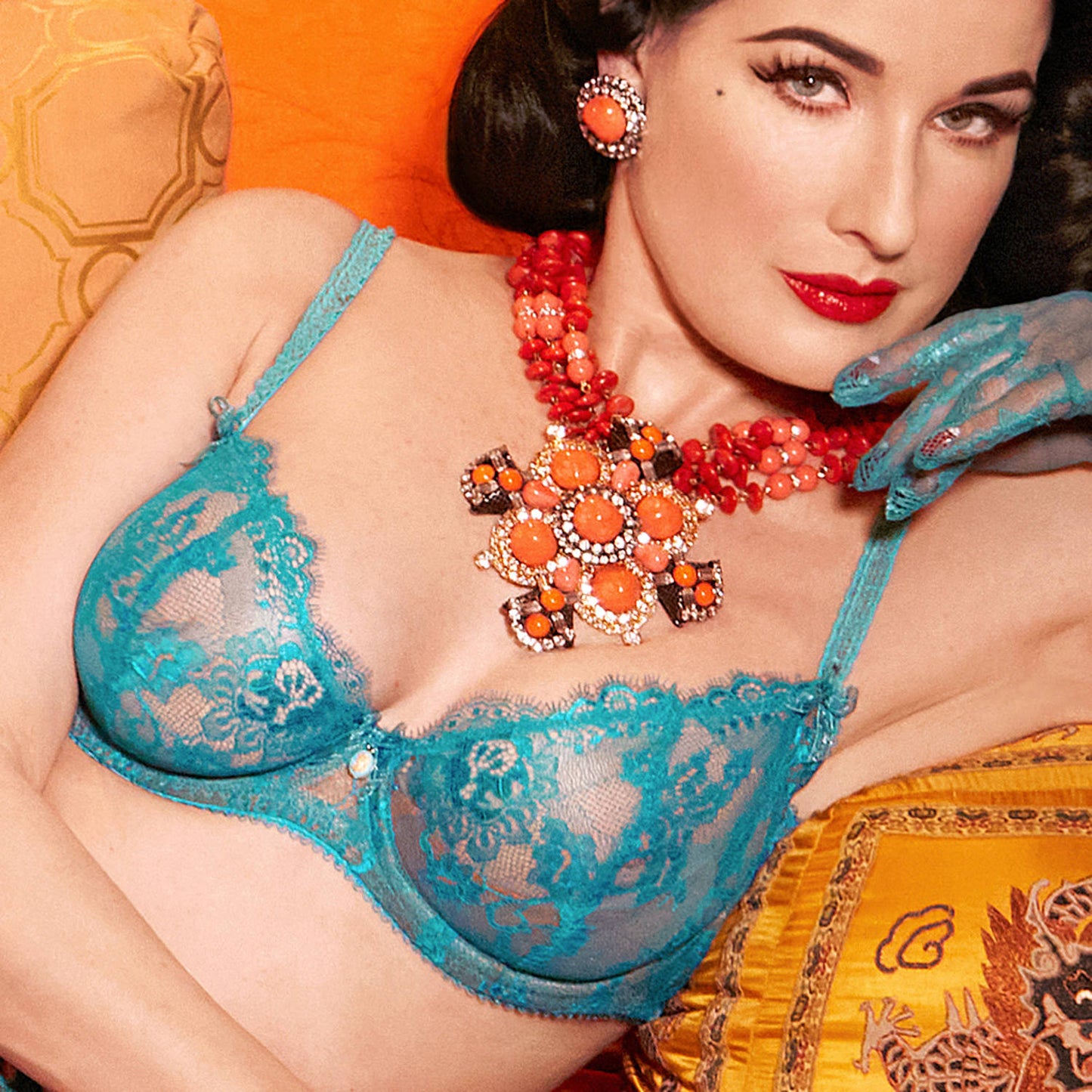 Savoir Faire Bra In Turquoise By Dita Von Teese - 32H