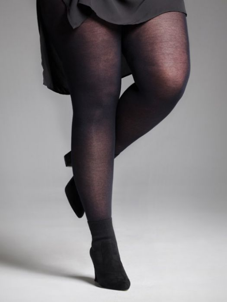 Adult Plus Size Women Opaque Tights Black, $15.99