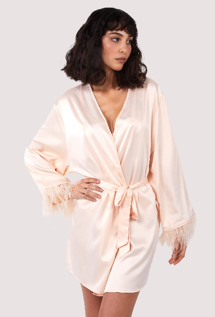 Cassiopeia Blush Pink Satin Robe - sizes 6-22
