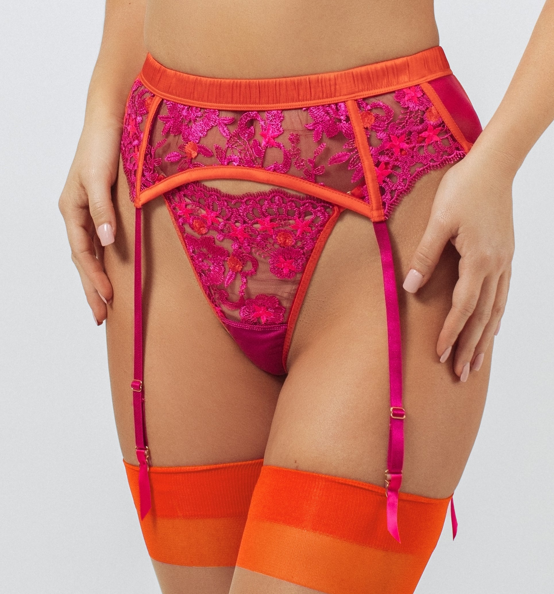 Kilo Brava - Orchid/ Tomato Garter Belt - Gigi's - Toronto - Canada Gigi's House Of Frills Kilo Brava - Orchid/ Tomato Garter Belt - Gigi's - Toronto - Canada Gigi's House Of Frills