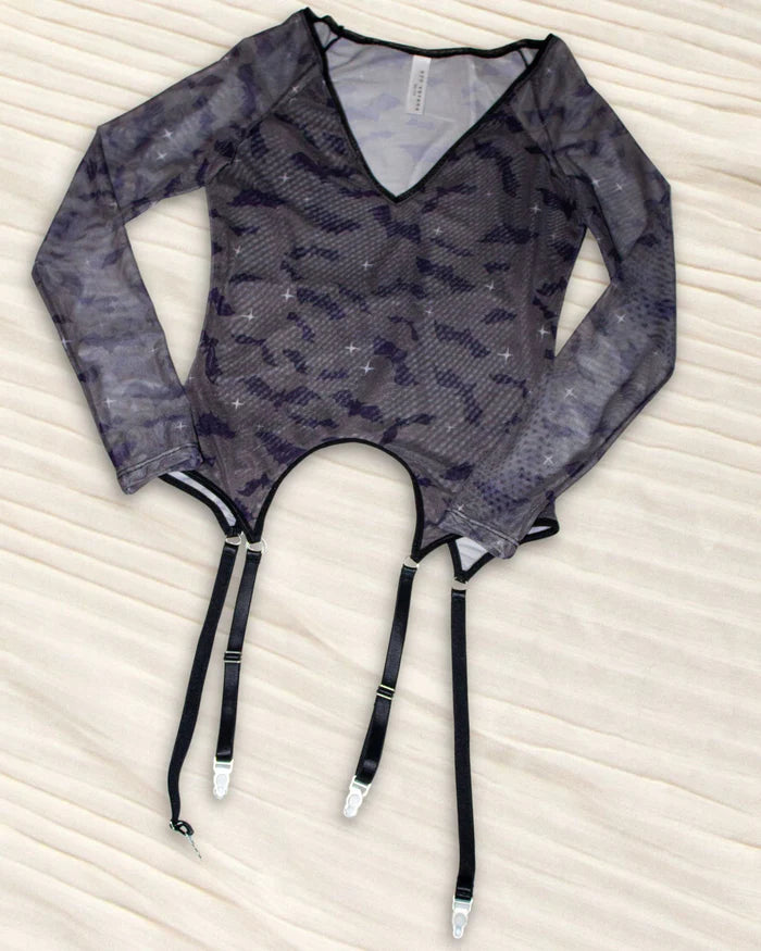 Bats in the Belfry Long Sleeve Garter Tee - XS- L