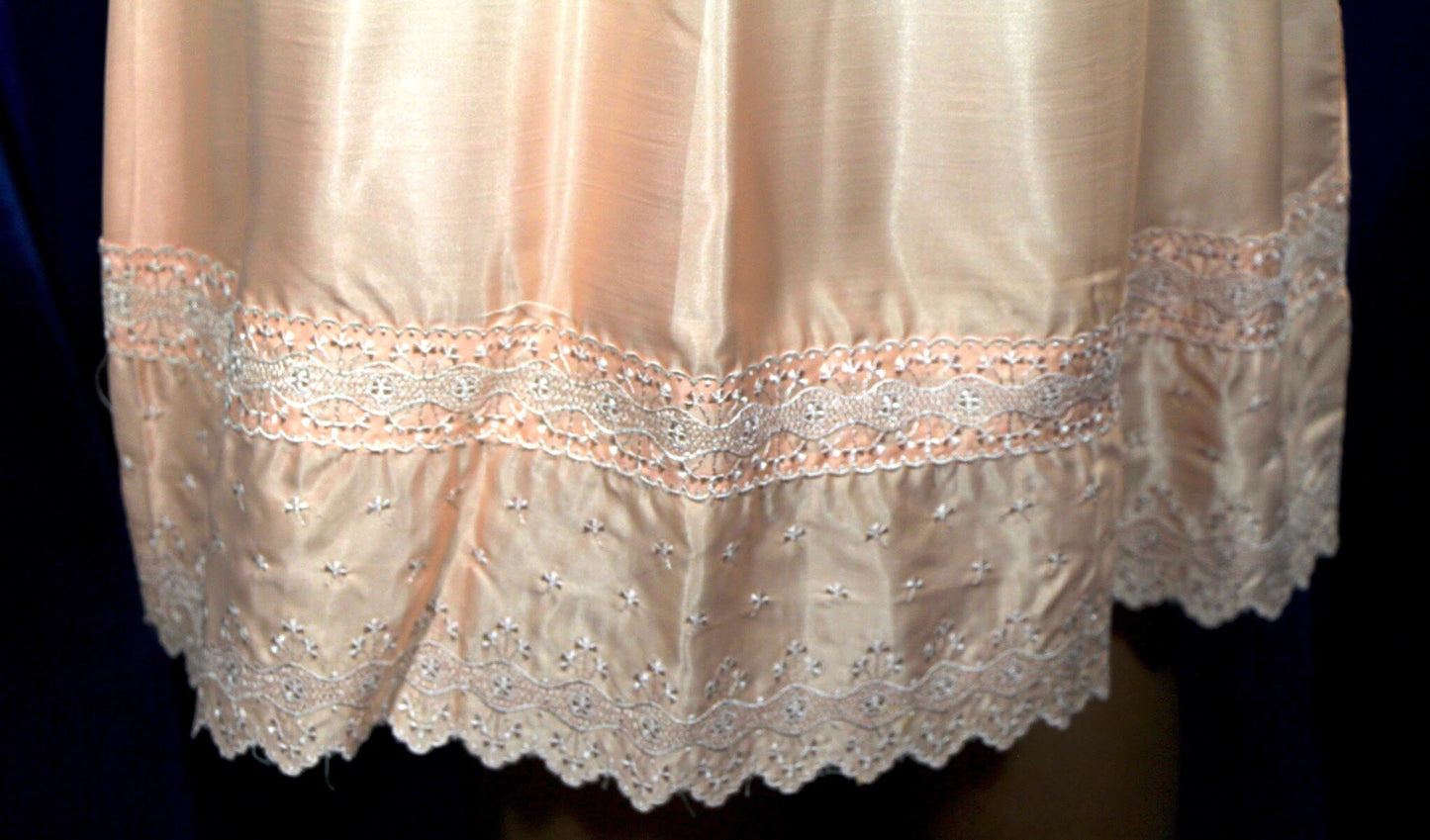 Embroidered Bust Peachy Peach Slip XS/S #077