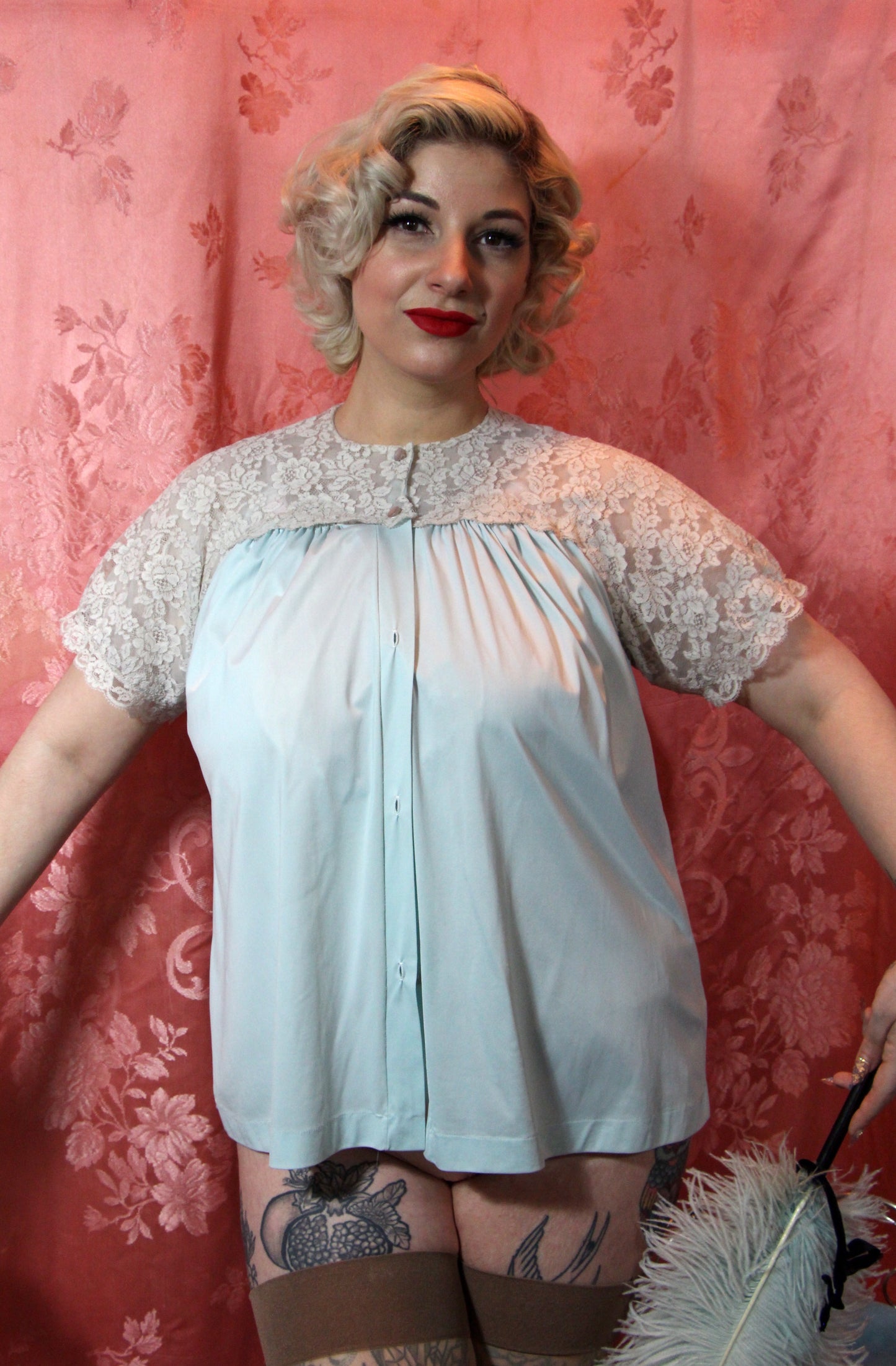 Lace Shoulder Bed Jacket M/L/XL+ #110