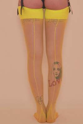 Acid Lime Seamed Stockings - Sizes 4/6 - 16/18