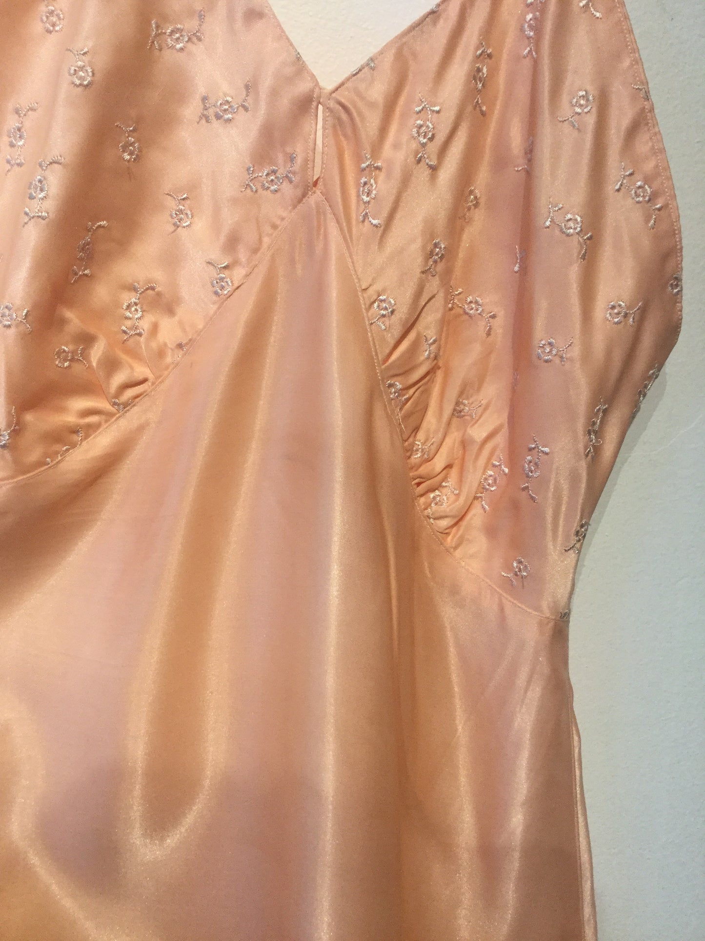 Embroidered Bust Peachy Peach Slip XS/S #077