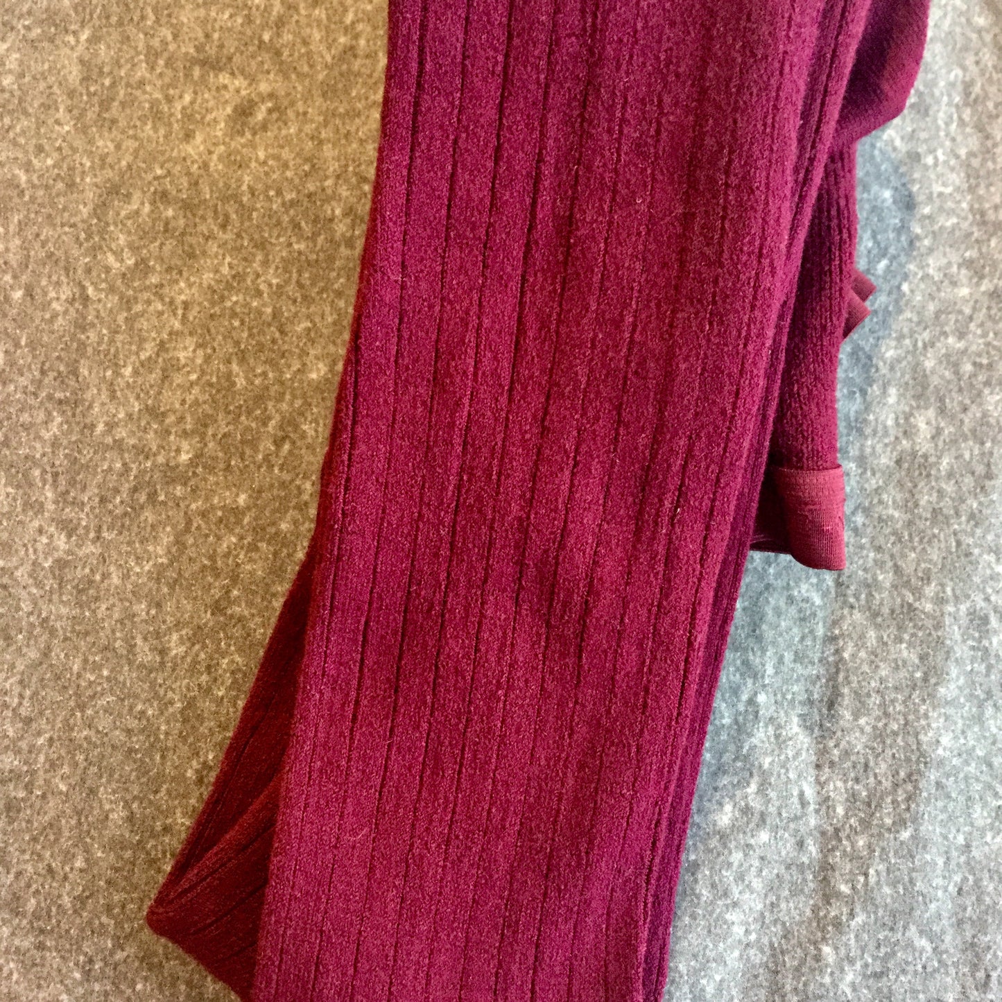 Merino Wool Ribbed Tights - S (Graphite, Black, Oatmeal + Sangria)