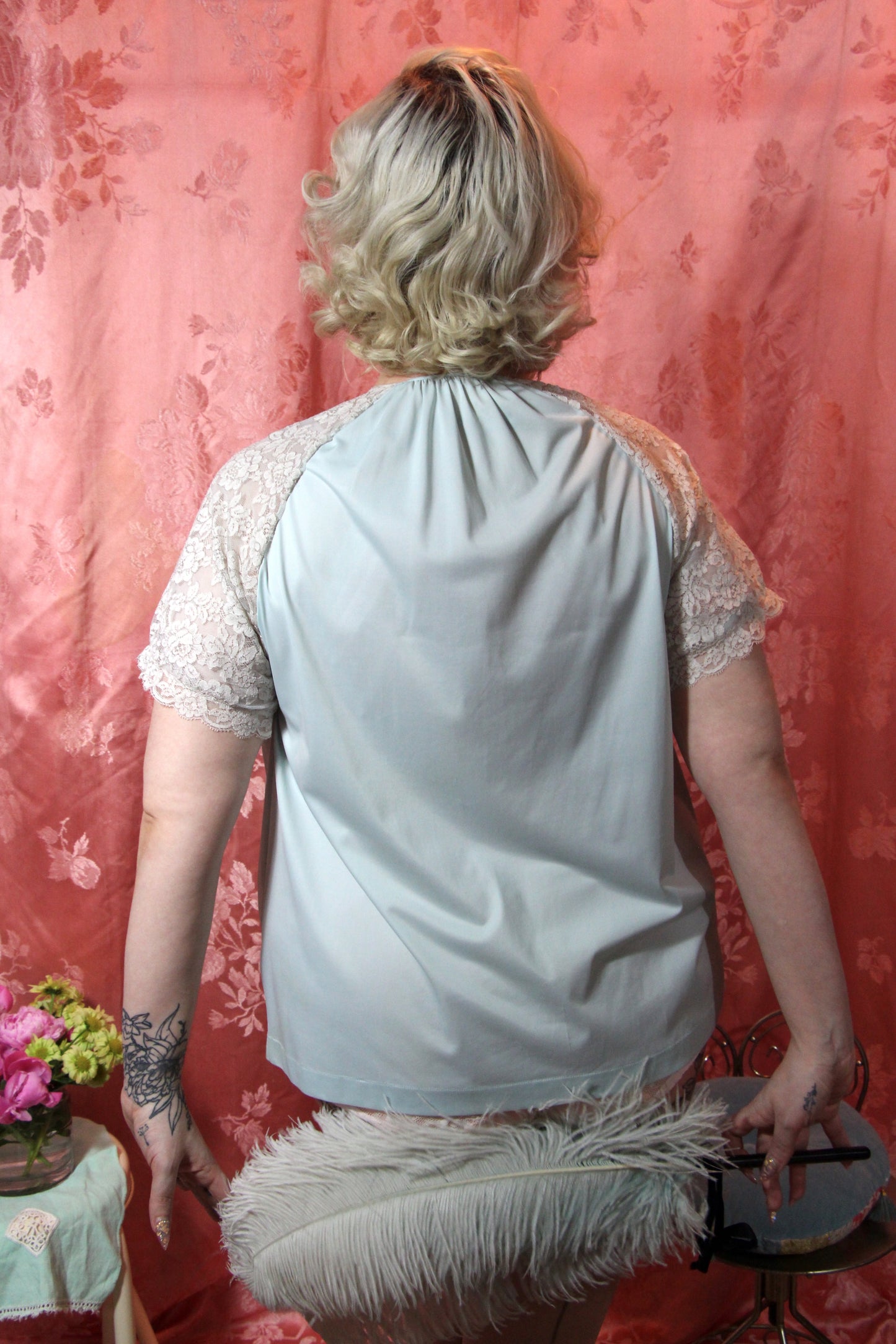 Lace Shoulder Bed Jacket M/L/XL+ #110