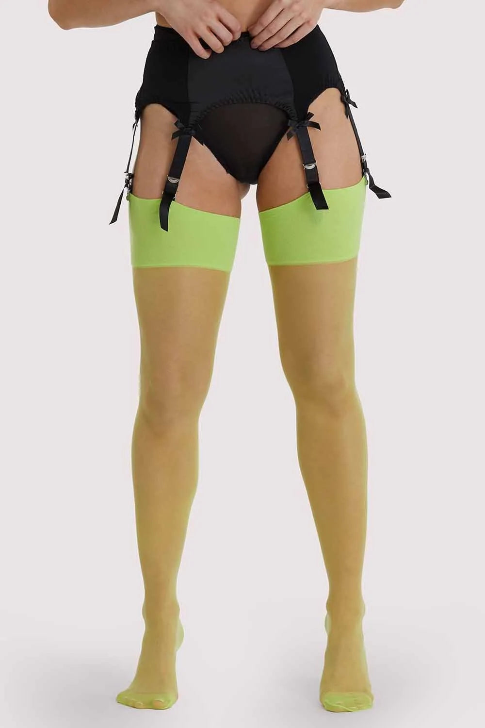 Acid Lime Seamed Stockings - Sizes 4/6 - 16/18