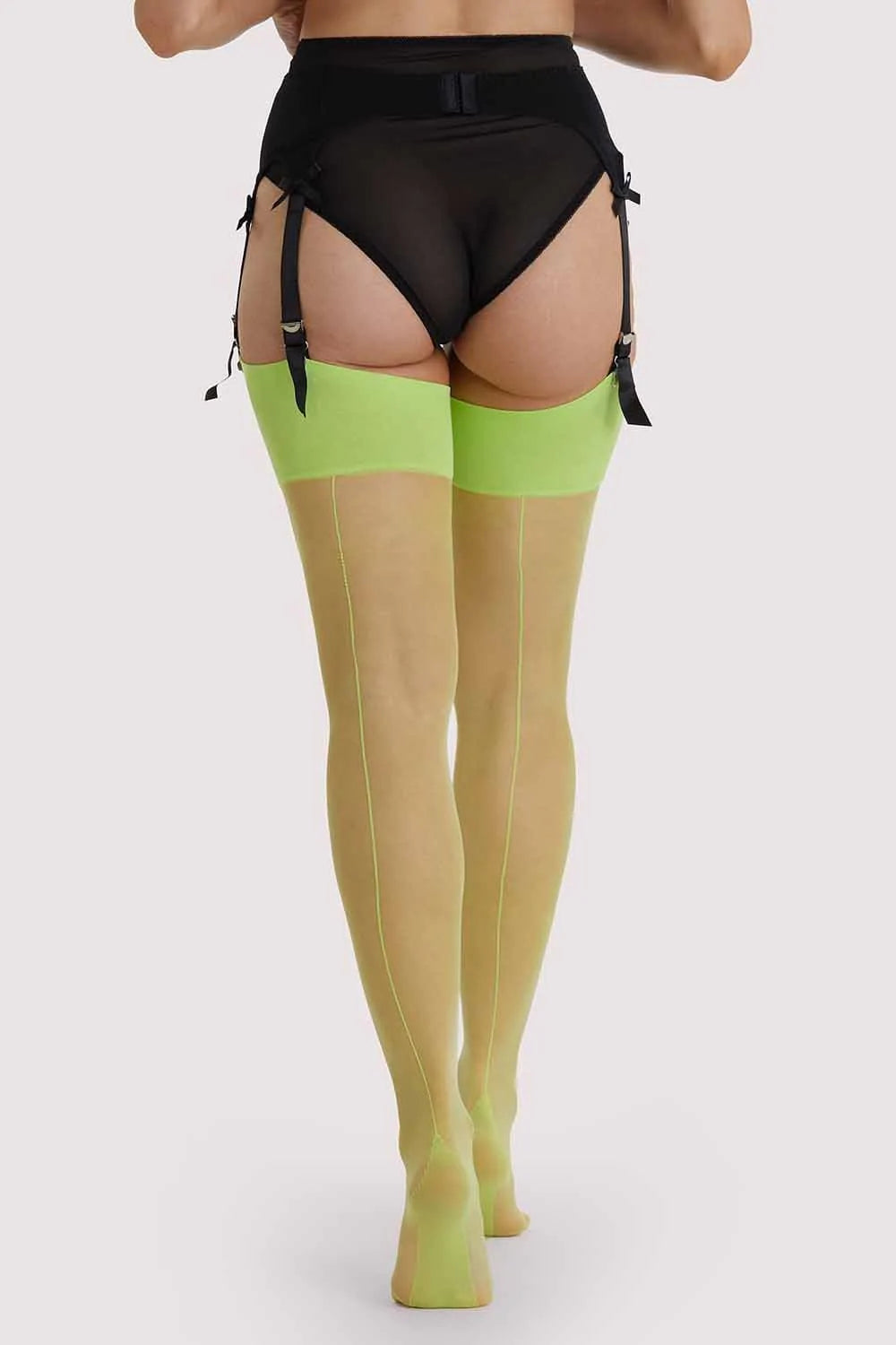 Acid Lime Seamed Stockings - Sizes 4/6 - 16/18