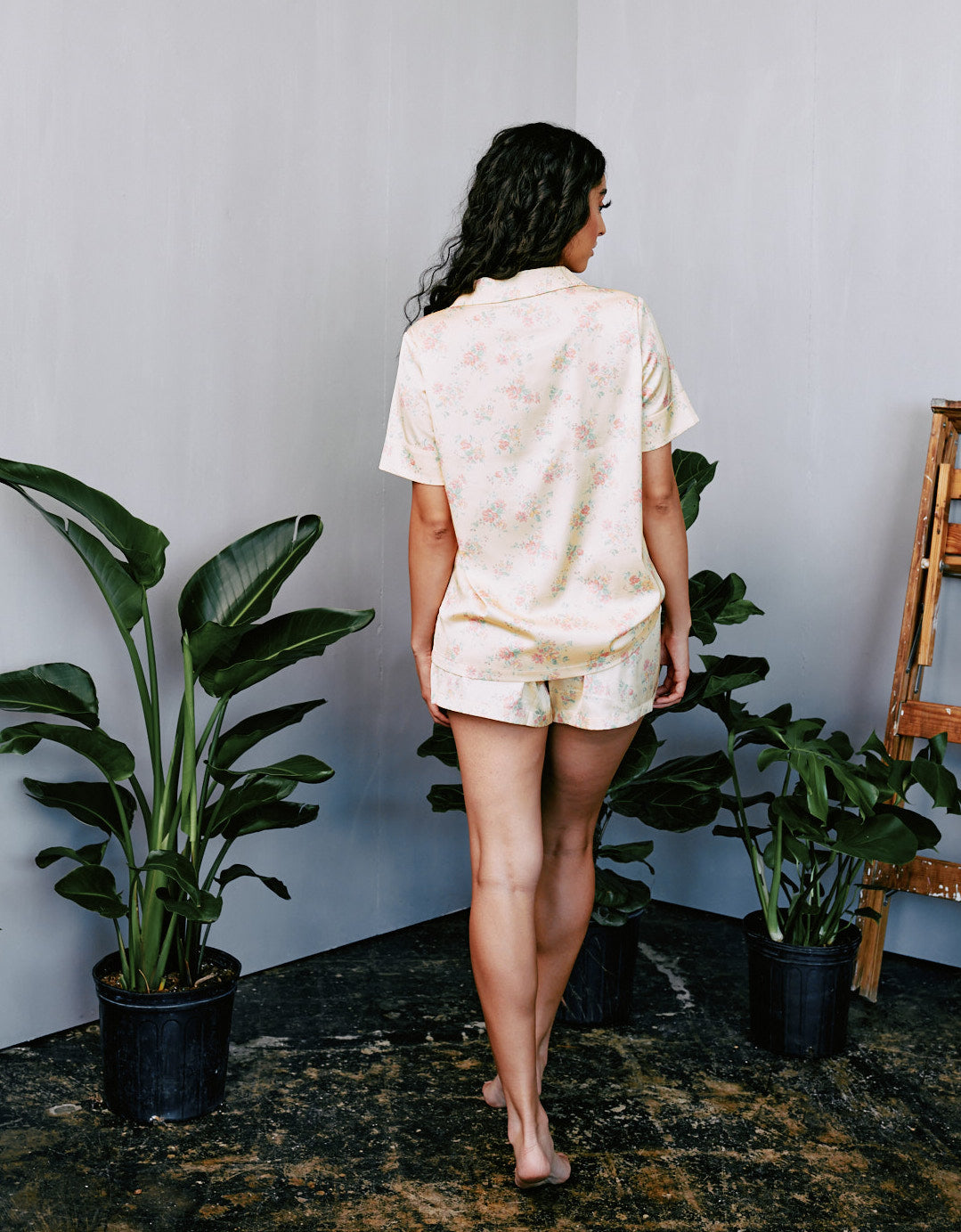Satin Vintage Floral Short PJ set By Kilo Brava - S-XXXL