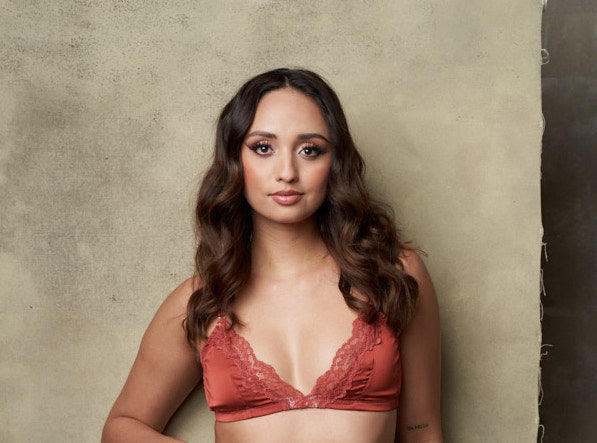 Satin Triangle Bralette In Rust - XXL