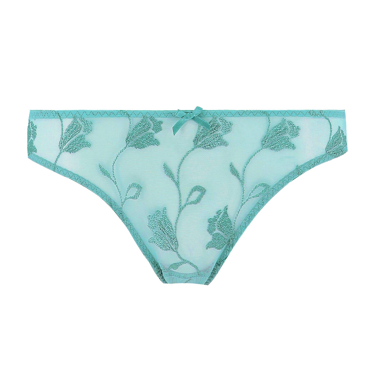 Mint green embroidered knickers for everyday luxury