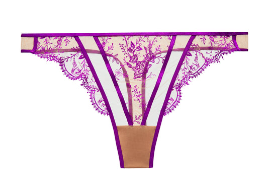 Femmoiselle Thong In Shocking Violet By Dita Von Teese - sizes XS + S