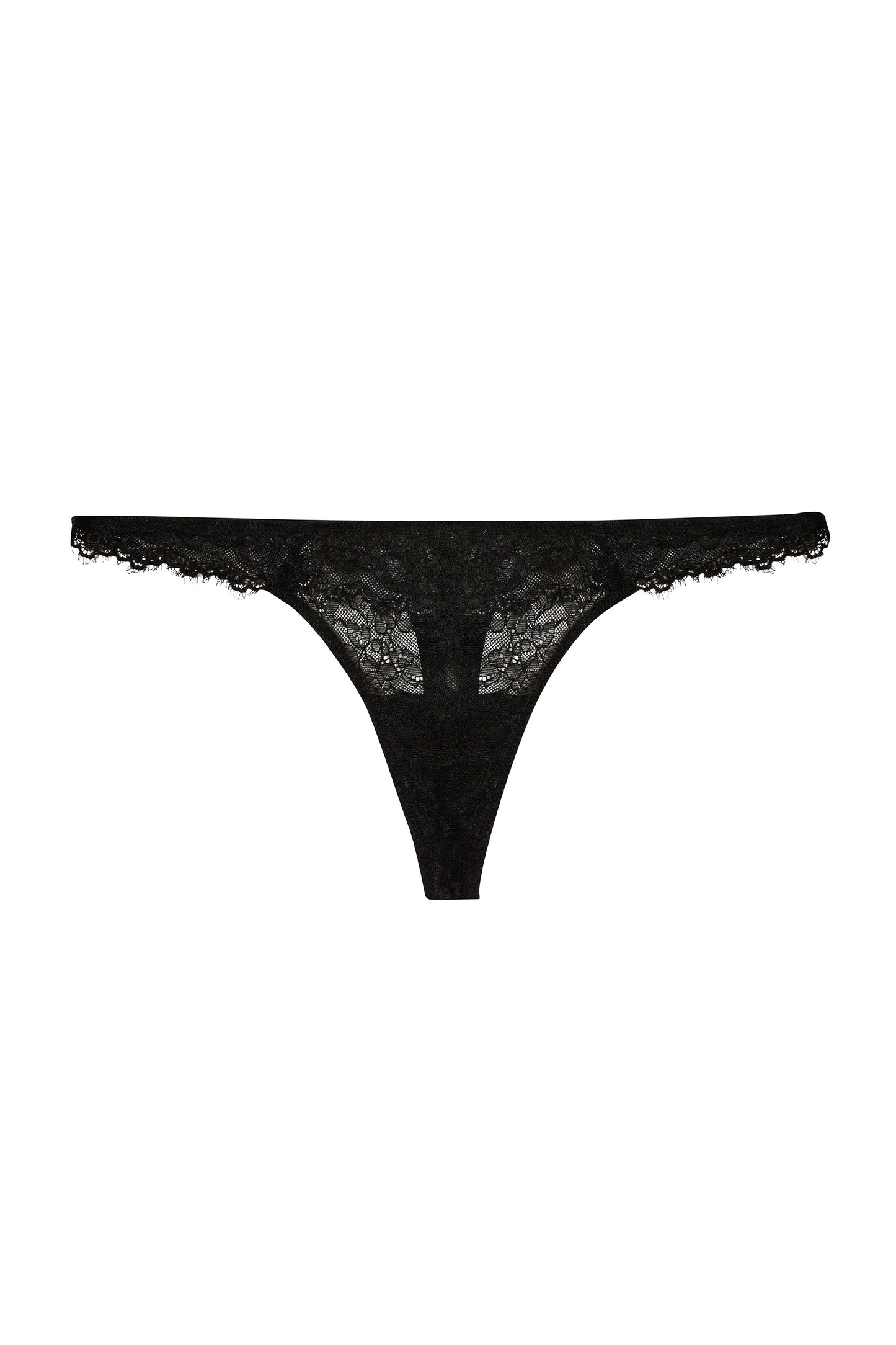 Rosalyn Black Lace Thong - sizes 4-16