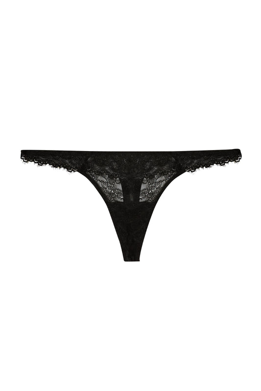 Rosalyn Black Lace Thong - sizes 4-16