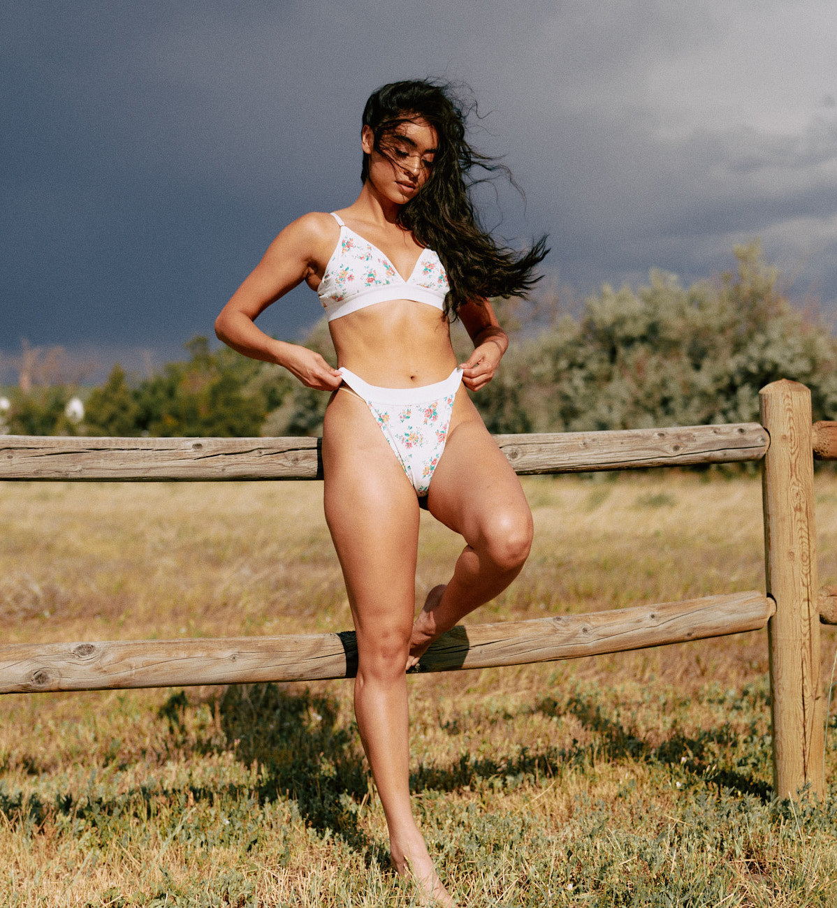 Vintage Floral Cotton Thong By Kilo Brava -XXL + XXXL