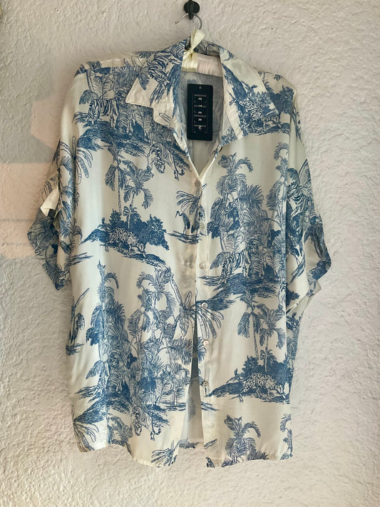 Jungle Toile Oversized blouse in Denim By Eternelle - S-XL