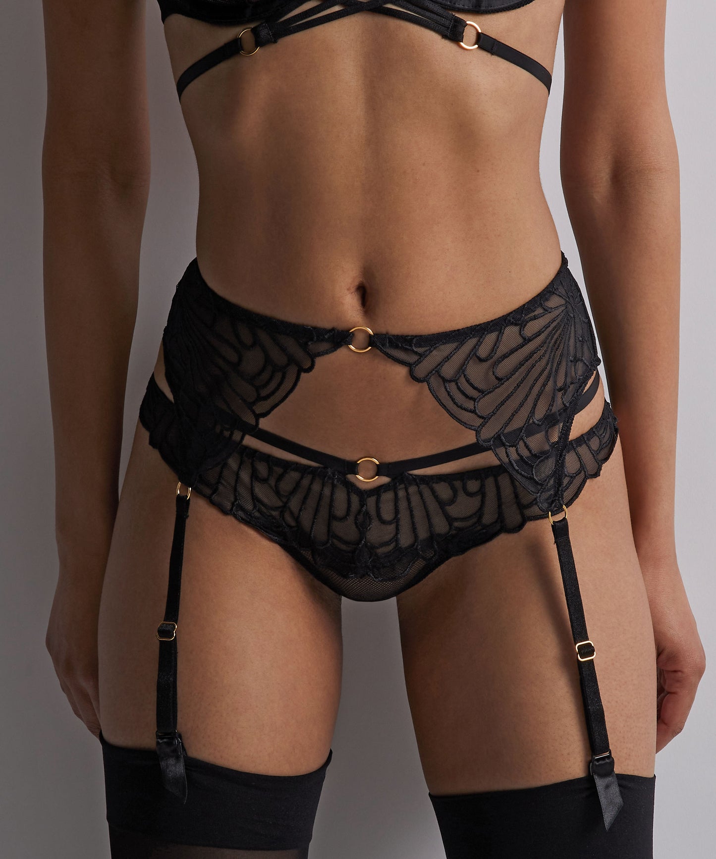 L'Indomptable Suspender/Garter Belt in After Dark By Aubade -L