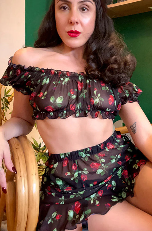 Betsey Rose Garter Skirt By Only Hearts Lingerie - M