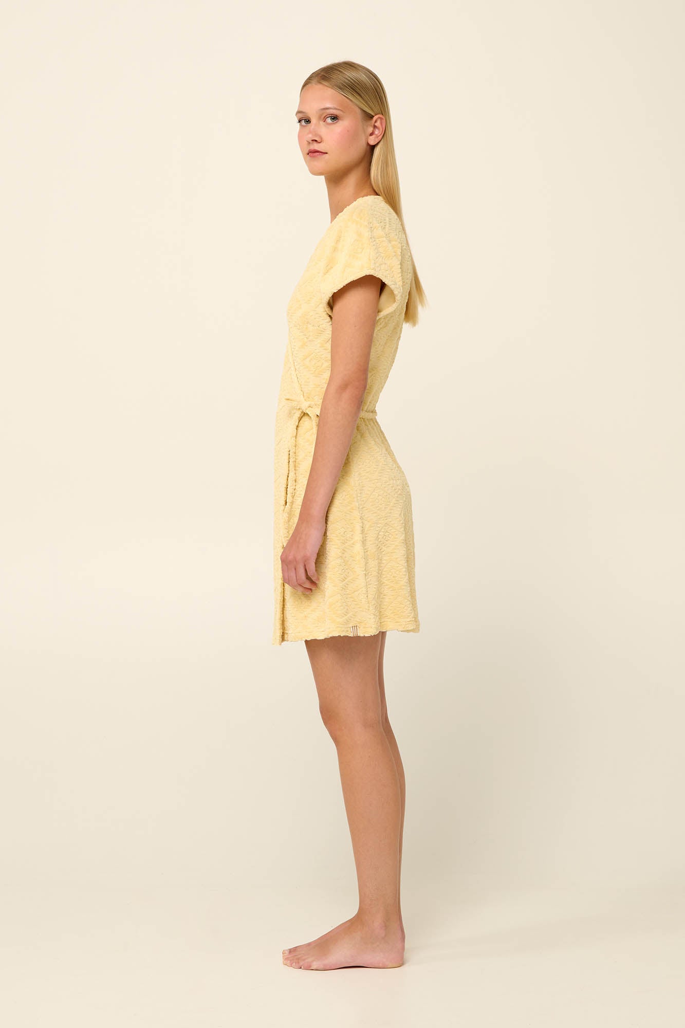 Frottee (Terrycloth) Wrap Robe in Banana By Vamp - S-2XL