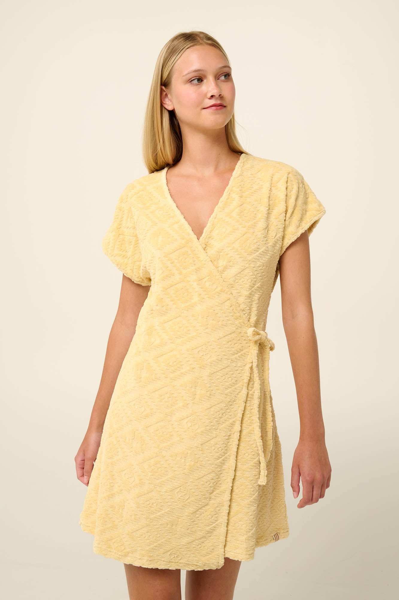 Frottee (Terrycloth) Wrap Robe in Banana By Vamp - S-2XL
