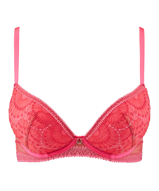 Pure Vibration Push Up Plunge Bra in Pink Flash By Aubade - 34A