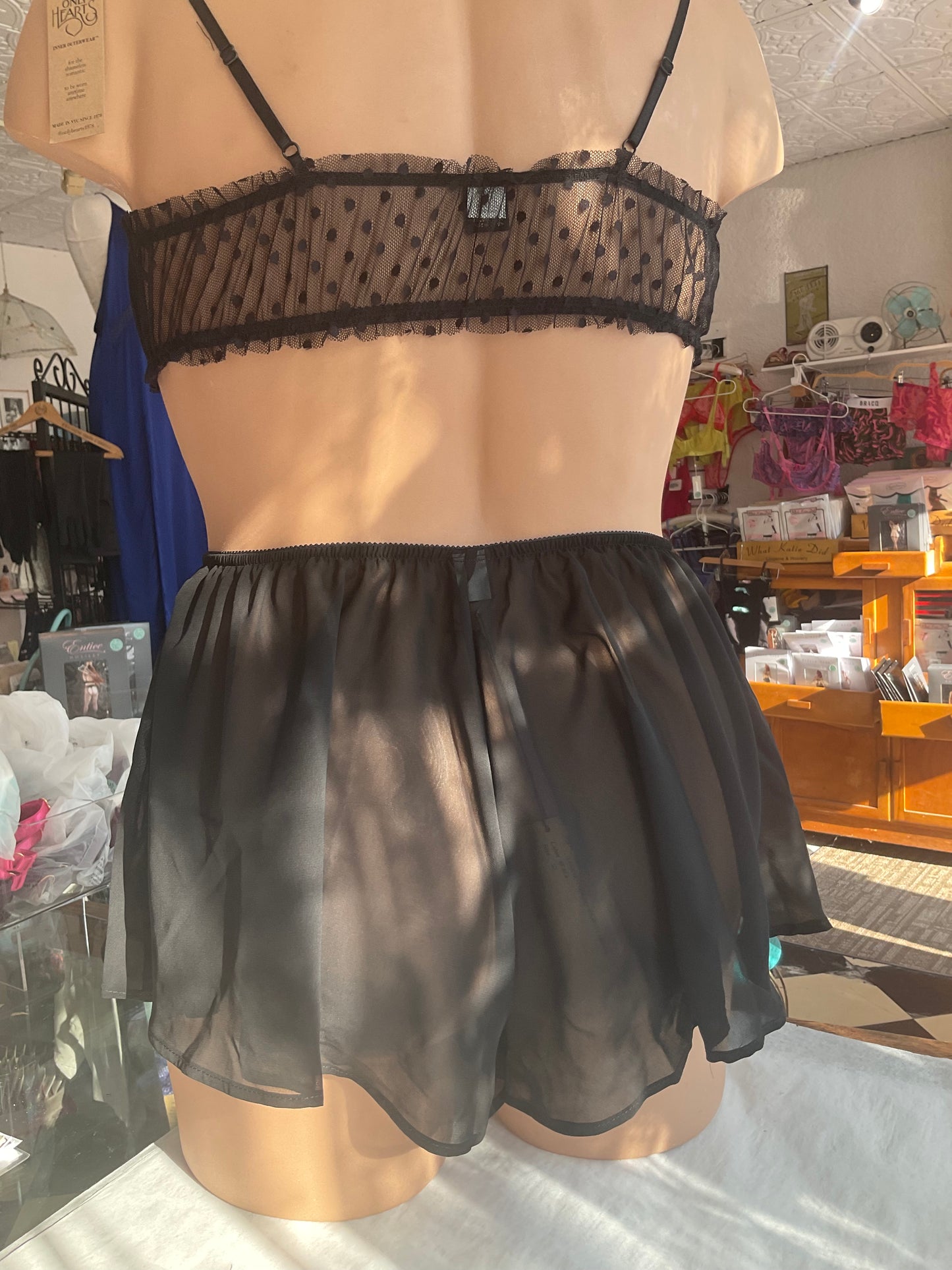 Coucou Lola Chiffon Tap Short By Only Hearts in Black - S - XL+