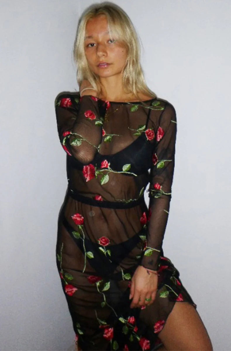 A Rose Is A Rose Clara Longsleeve Dress By Only Hearts Lingerie - XS-L