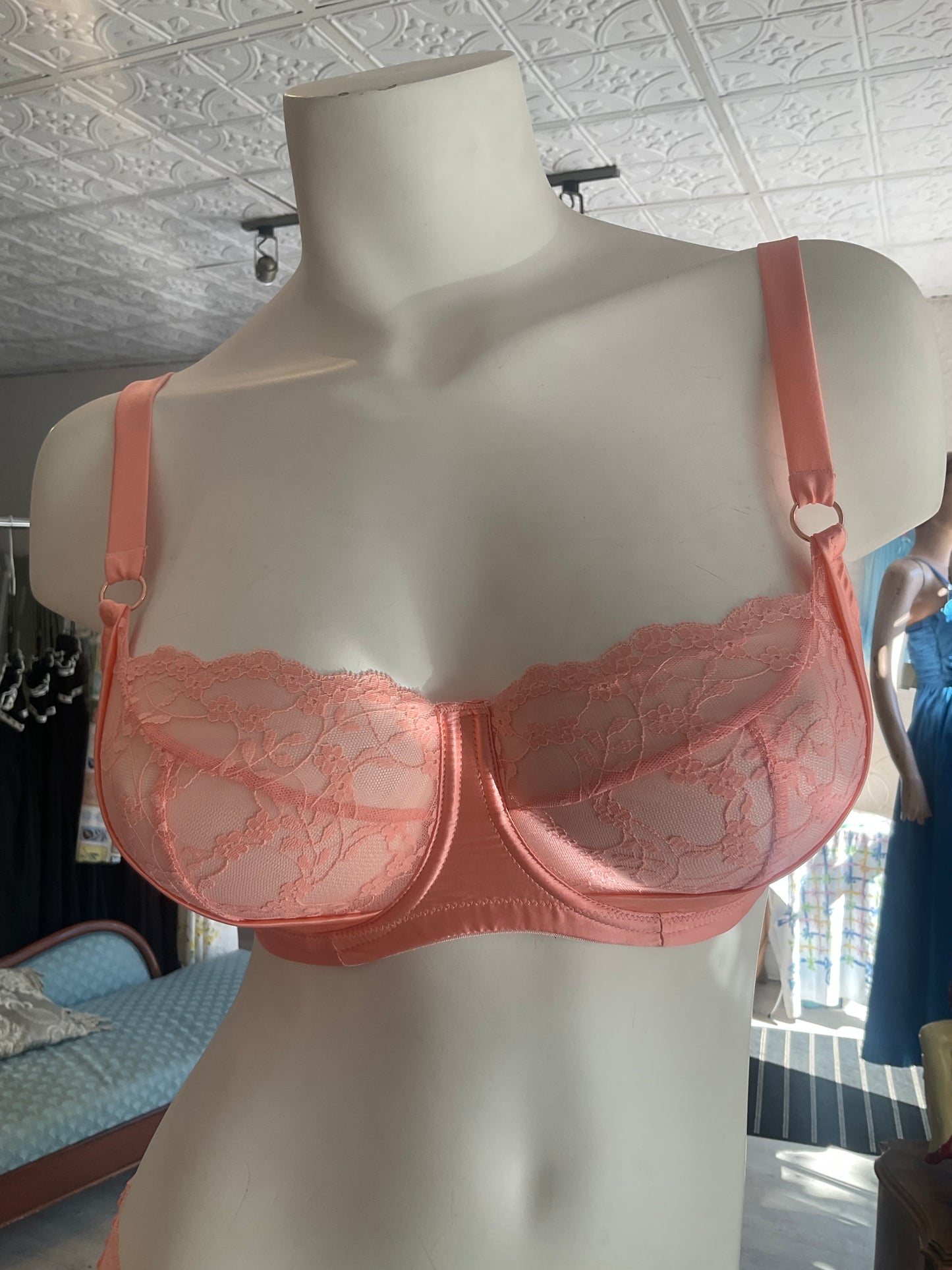 Sophia Silk & Lace Balconette Bra in Apricot By Katherine Hamilton - 26-38 D-HH (UK)