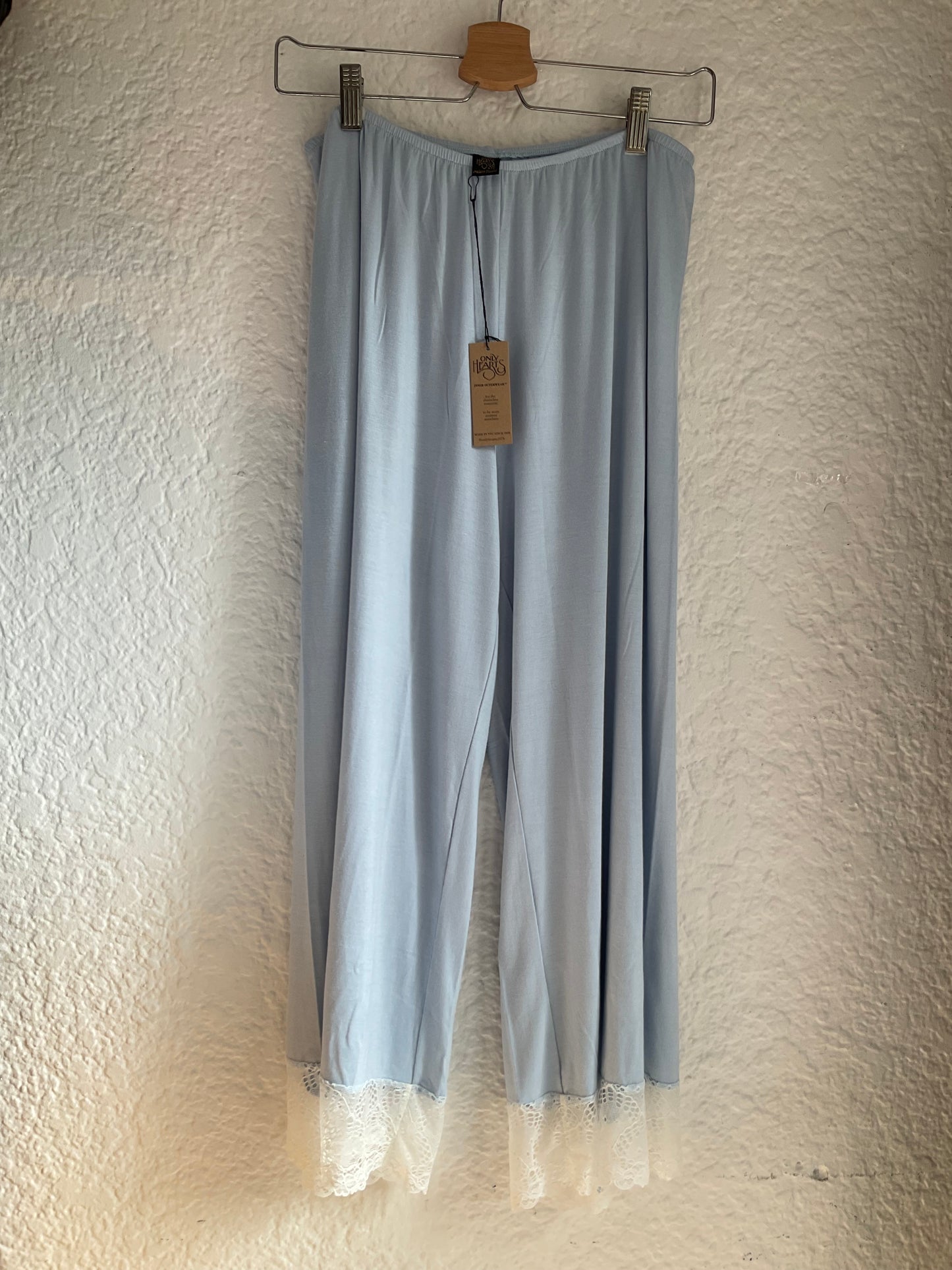 Venice Cropped Pant in Black and Powder Blue - S-XL + (SO stretchy!!!)