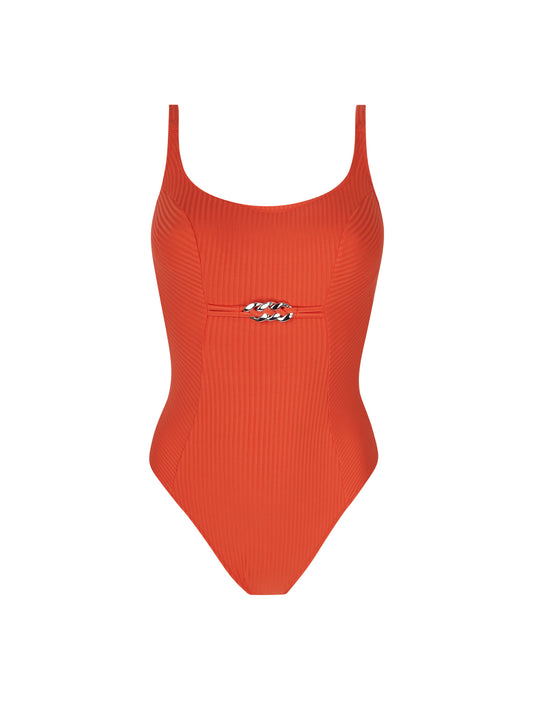 Stricto Chic Underwire Support One piece swimsuit in Orange By Antigel - 32-40 C-E