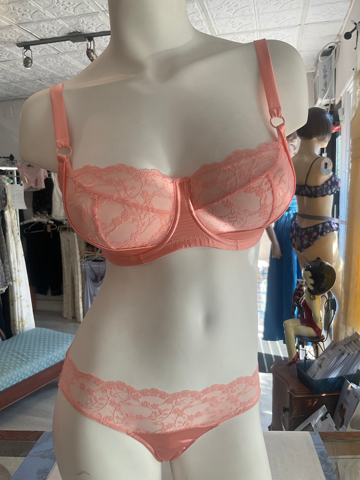 Sophia Silk & Lace Balconette Bra in Apricot By Katherine Hamilton - 26-38 D-HH (UK)